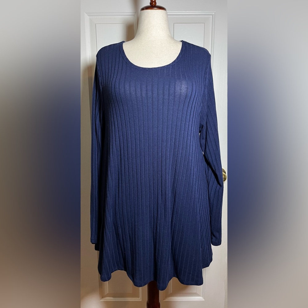 Lane Bryant Women’s Dark Blue Ribbed Tunic